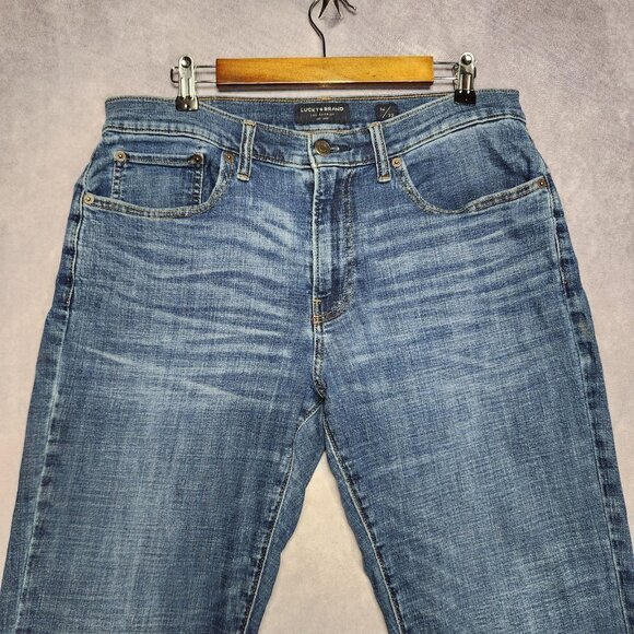 Lucky Brand 121 Slim Straight Jeans Mens 34x32 Blue Denim Stretch Classic Casual - Picture 4 of 16